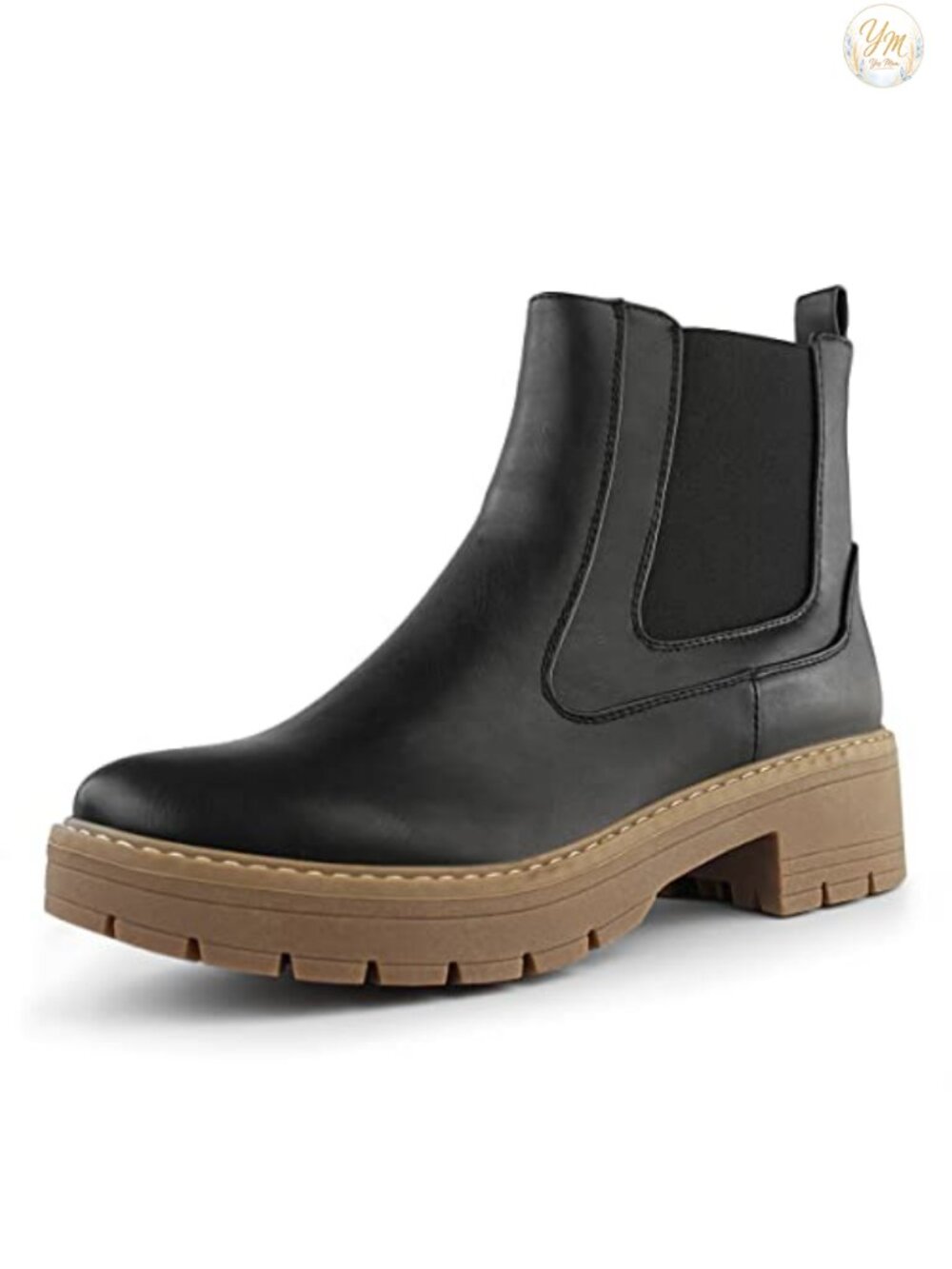 Women's Slip On Chunky Heel Ankle Chelsea Boot, Polyurethane (PU), Round Toe